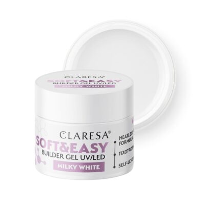 Claresa Żel budujący Soft&Easy BABY PINK 45G - Milky White