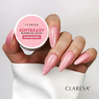 Claresa Żel budujący SOFT&EASY builder gel Glimmer pink 45g
