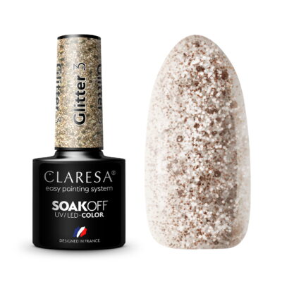 Claresa Lakier hybrydowy GLITTER 3 5g