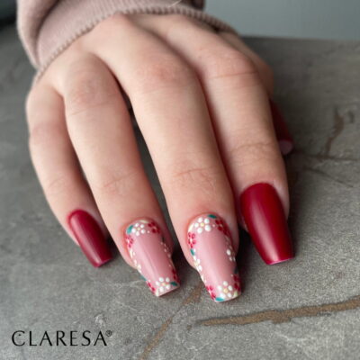 paznokcie-hybrydowe-wzory claresa lakier hybrydowy Red 427